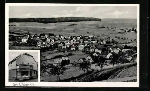 AK Esch / Ts., Lebensmittelhaus Franz Weiner, Ortspanorama