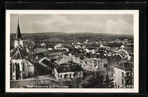 AK Hollabrunn, Ortspanorama mit Kirche