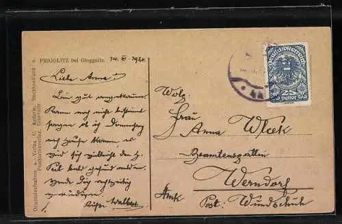 AK Prigglitz bei Gloggnitz, Ortsansicht aus der Vogelschau