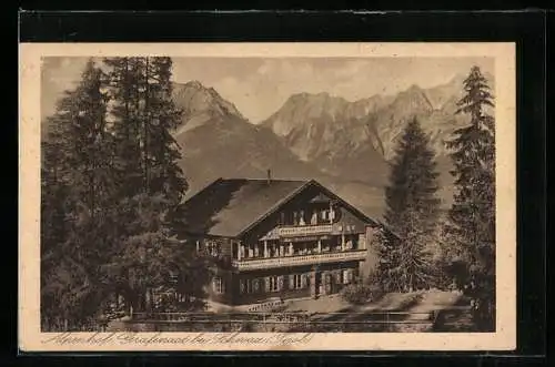 AK Schwaz /Tirol, Gasthaus Alpenhof Grafenast gegen die Berge