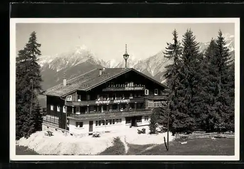 AK Schwaz /Tirol, Gasthaus Alpenhof Grafenast gegen die Alpen