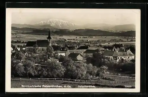 AK Petzenkirchen /N.-Oe., Ortsansicht mit dem Oetscher