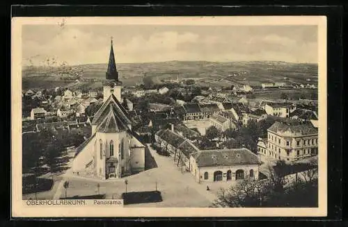 AK Oberhollabrunn, Panorama mit Kirche