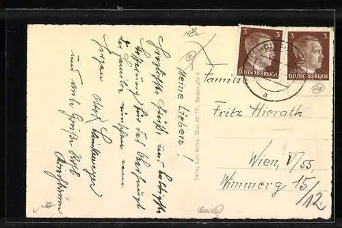 AK Hollabrunn /N.-D., Panorama mit Kirche