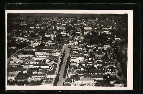 AK Wels /O.-D., Teilansicht mit Strassenpartie