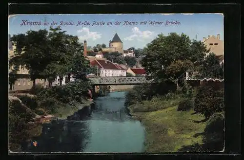AK Krems an der Donau, Kremspartie mit Wiener Brücke
