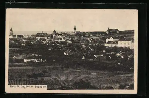 AK Retz /N.-Oe., Teilansicht mit Kirche