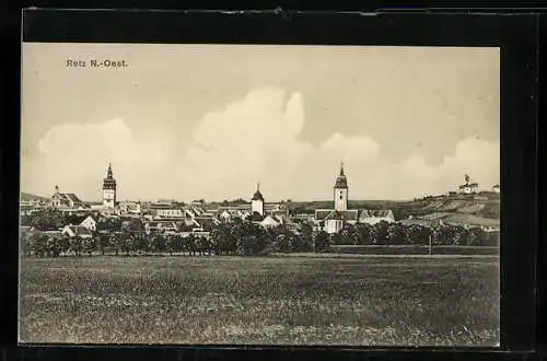 AK Retz /N.-Oest., Teilansicht mit Kirche