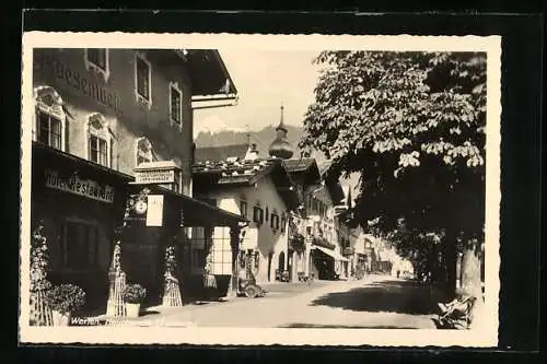 AK Werfen /Salzburg, Hauptstrasse mit Hotel-Restaurant