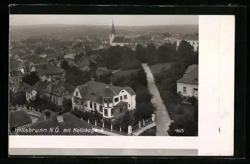 AK Hollabrunn /N.-Ö., Teilansicht mit Koliskopark und Strassenpartie