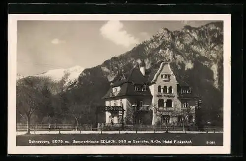 AK Edlach /N.-Oe., Hotel Finkenhof am Schneeberg