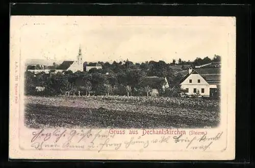 AK Dechantskirchen /Steierm., Ortsansicht mit Kirche