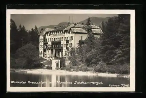 AK Mondsee /Salzkammergut, Ansicht vom Waldhotel Kreuzstein