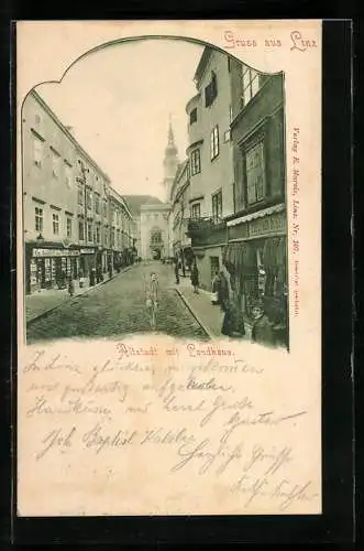 AK Linz, Altstadt mit Landhaus