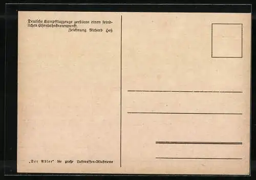 AK Luftwaffe, Deutsche Kampfflugzeuge zerstören einen Eisenbahnknotenpunkt