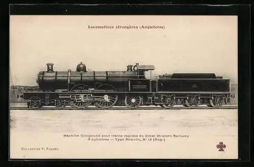 AK Locomotives étrangères Angleterre, Machine Compound pour trains rapides du Great Western Railway