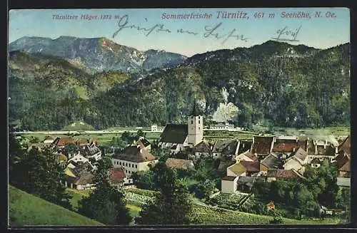 AK Türnitz, Totalansicht mit Türnitzer Höhe