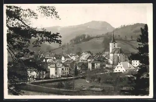 AK Türnitz, Ortsansicht mit Bahnstrasse