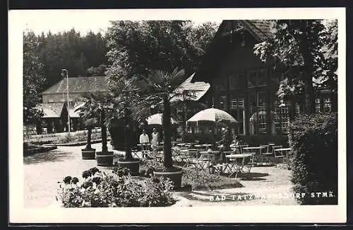 AK Bad Tatzmannsdorf /Stmk., Café mit Besuchern