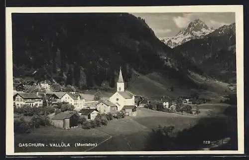 AK Gaschurn-Vallüla, Ortsansicht im Sonnenschein