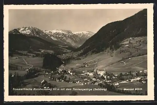 AK Russbachsaag, Ortsansicht mit dem Tennengebirge