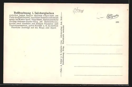 AK Russbachsaag, Talansicht mit Tennengebirge