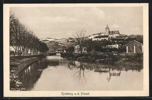 AK Kirchberg a. d. Pielach, Teilansicht mit Flusspartie