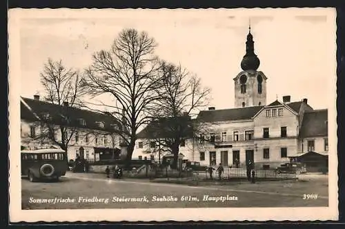 AK Friedberg, Hauptplatz mit Blick auf den Kirchturm