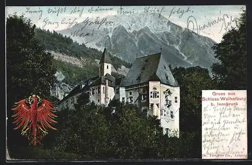 AK Innsbruck, Blick zum Schloss Weiherburg