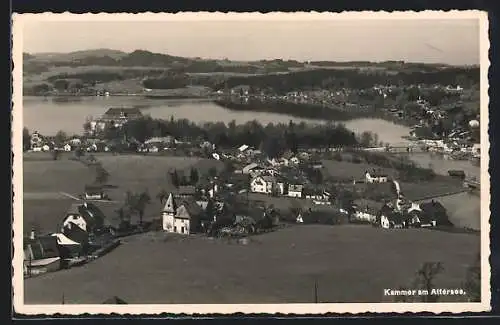 AK Kammer am Attersee, Ortsansicht mit See aus der Vogelschau