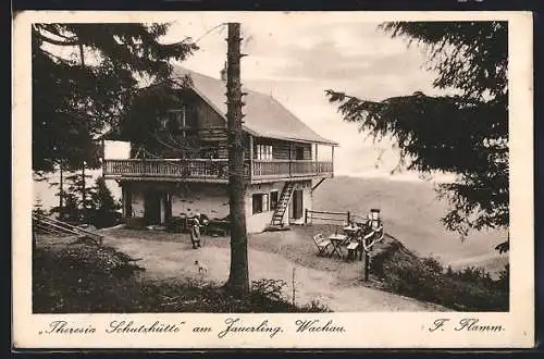 AK Spitz a. d. Donau /Wachau, Gasthaus Theresia Schutzhütte auf der Karlshöhe am Jauerling