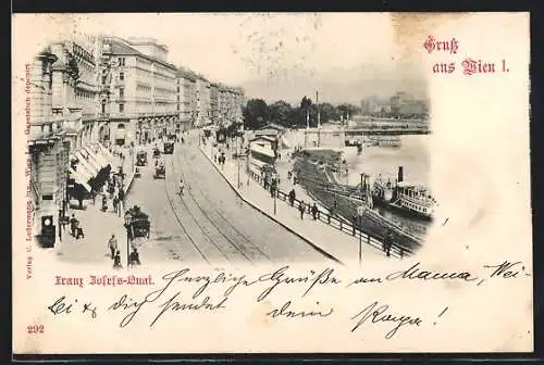 AK Wien, Strassenbahn am Franz Josefs-Quai