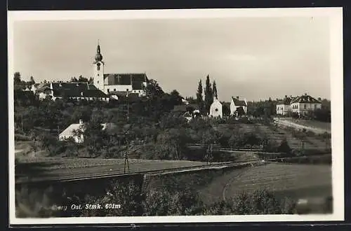 AK Friedberg /Ost. Stmk., Ortsansicht mit Kirche