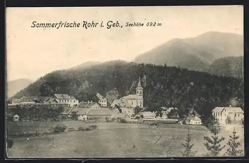 AK Rohr i. Geb., Ortsansicht mit Kirche
