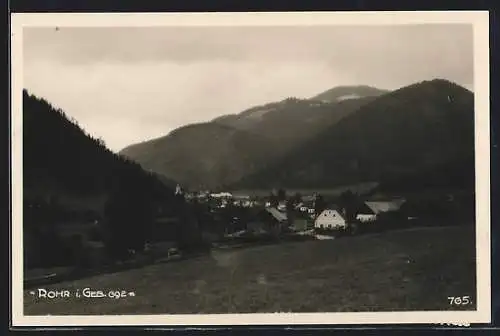 AK Rohr i. Geb., Totalansicht mit Bergen