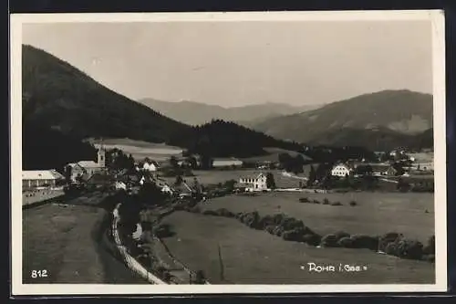 AK Rohr i. Geb., Ortsansicht mit Kirche aus der Vogelschau