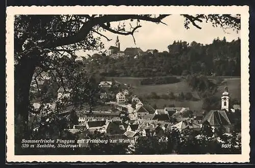 AK Pinggau-Friedberg, Ortsansicht mit Kirche