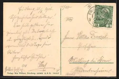 AK Friedberg /Pinggau, Ortsansicht mit Kirche