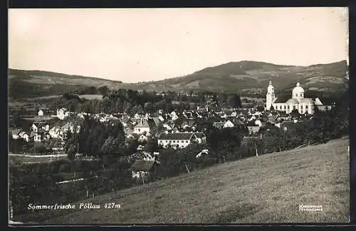 AK Pöllau, Ortsansicht mit Kirche