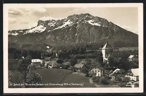 AK St. Jakob am Thurn, Ortsansicht mit Untersberg