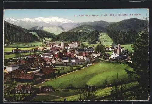 AK St. Aegyd a. Neuw., Teilansicht mit Kirche