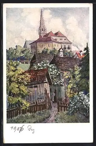 Künstler-AK Steyr, Blick in die Sieglergasse