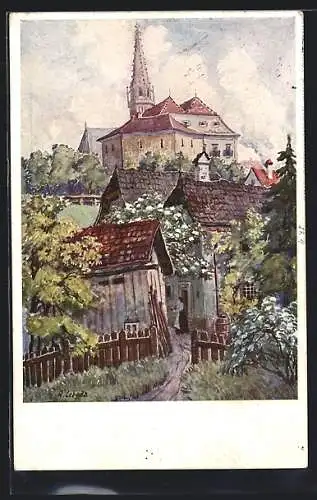 Künstler-AK Steyr, Blick in die Sieglergasse