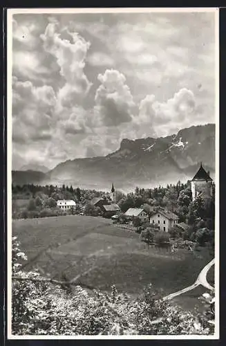 AK St. Jakob am Thurn, Ortsansicht mit Untersberg