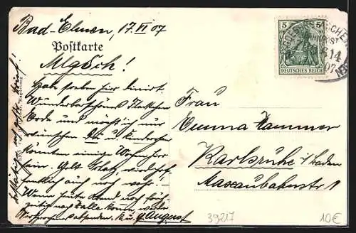 AK Bad Elmen, Ruderboot auf dem Schwanenteich