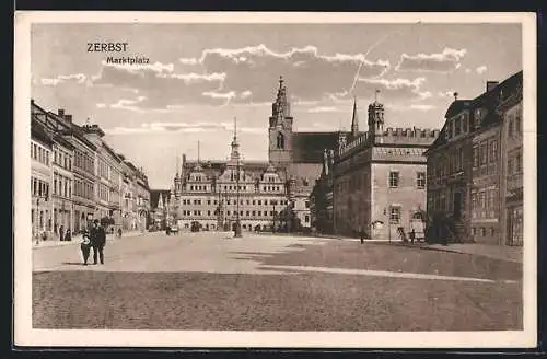 AK Zerbst, Ansicht vom Marktplatz