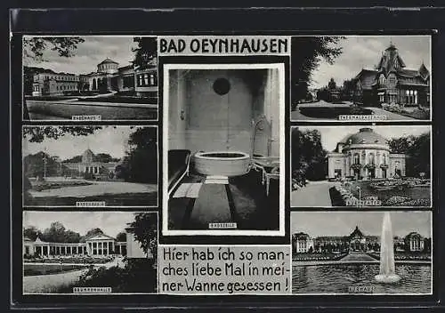 AK Bad Oeynhausen, Thermalbadehaus, Kurtheater, Brunnenhalle