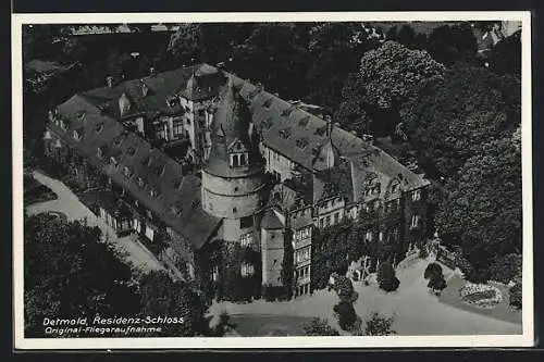 AK Detmold, Fliegeraufnahme vom Residenz-Schloss