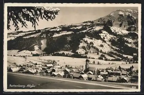 AK Rettenberg /Allgäu, Ortsansicht im Winter