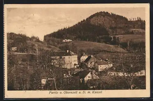 AK Obernzell a. D., Ortsansicht mit Kanzel, aus der Vogelschau